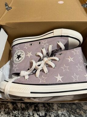 Converse Chuck Taylor All Star Starry Kids Lavender High Top Sneakers 👟